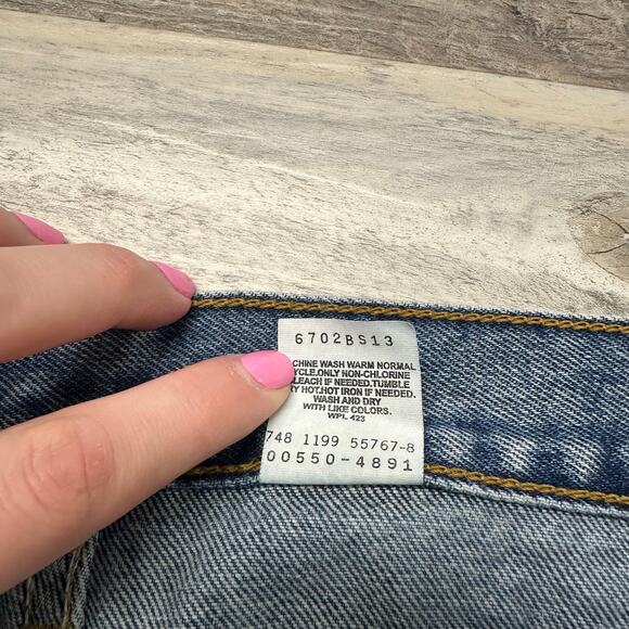 Vintage 90s Levis 550 Mid Wash Blue Mens 32x30 Loose Relaxed Fit Jeans Red Tab - Picture 6 of 13